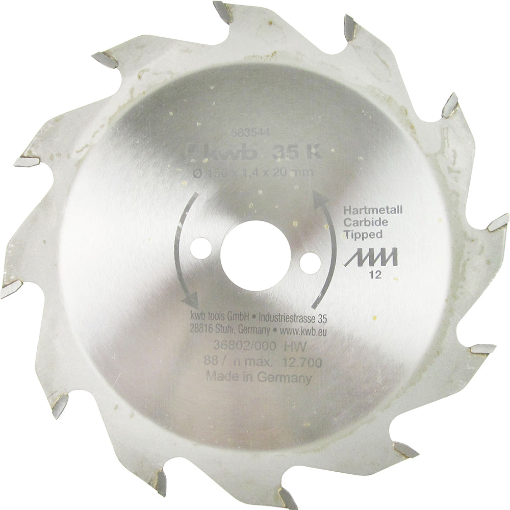 HM-Sägeblatt 150 x 20 mm Ø, 12 Zähne