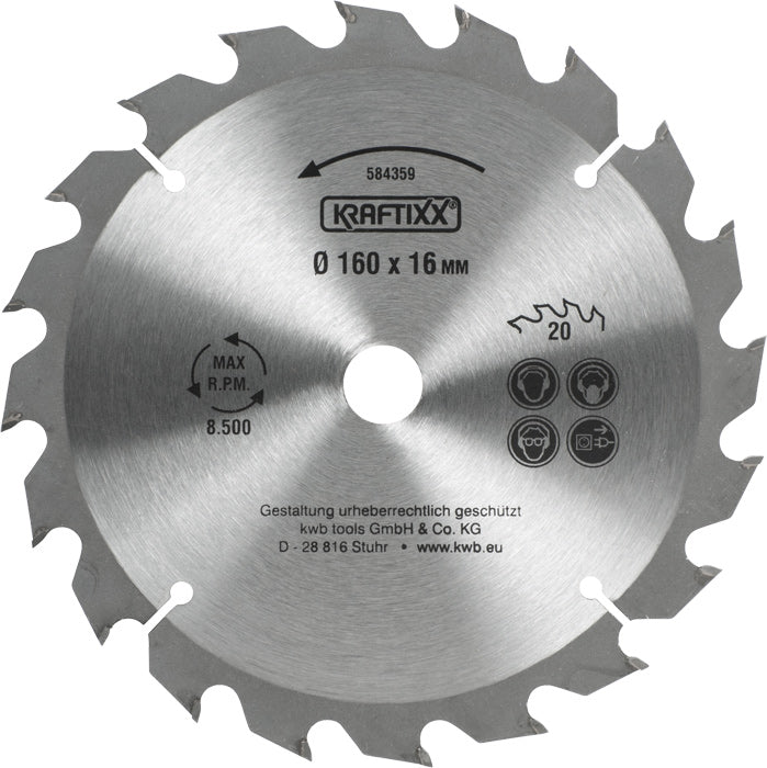 Spanplattensägeblatt für Handkreissäge Ø 160 x 16 mm
