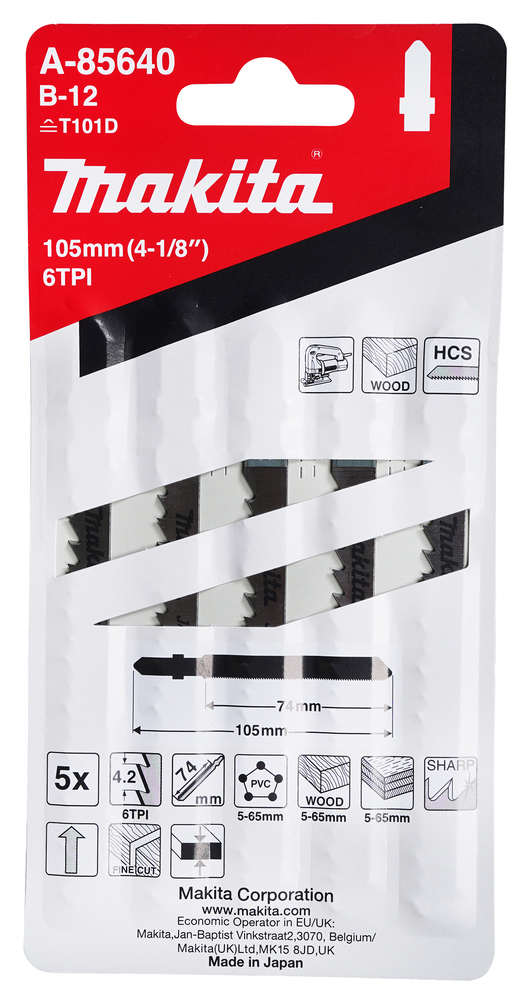 Stichsägeblätter, B-12, 5 Stk.