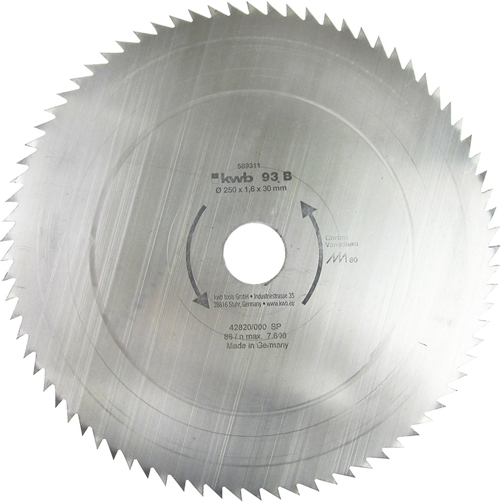 Sägeblatt 250 x 30 mm Ø, 80 Zähne