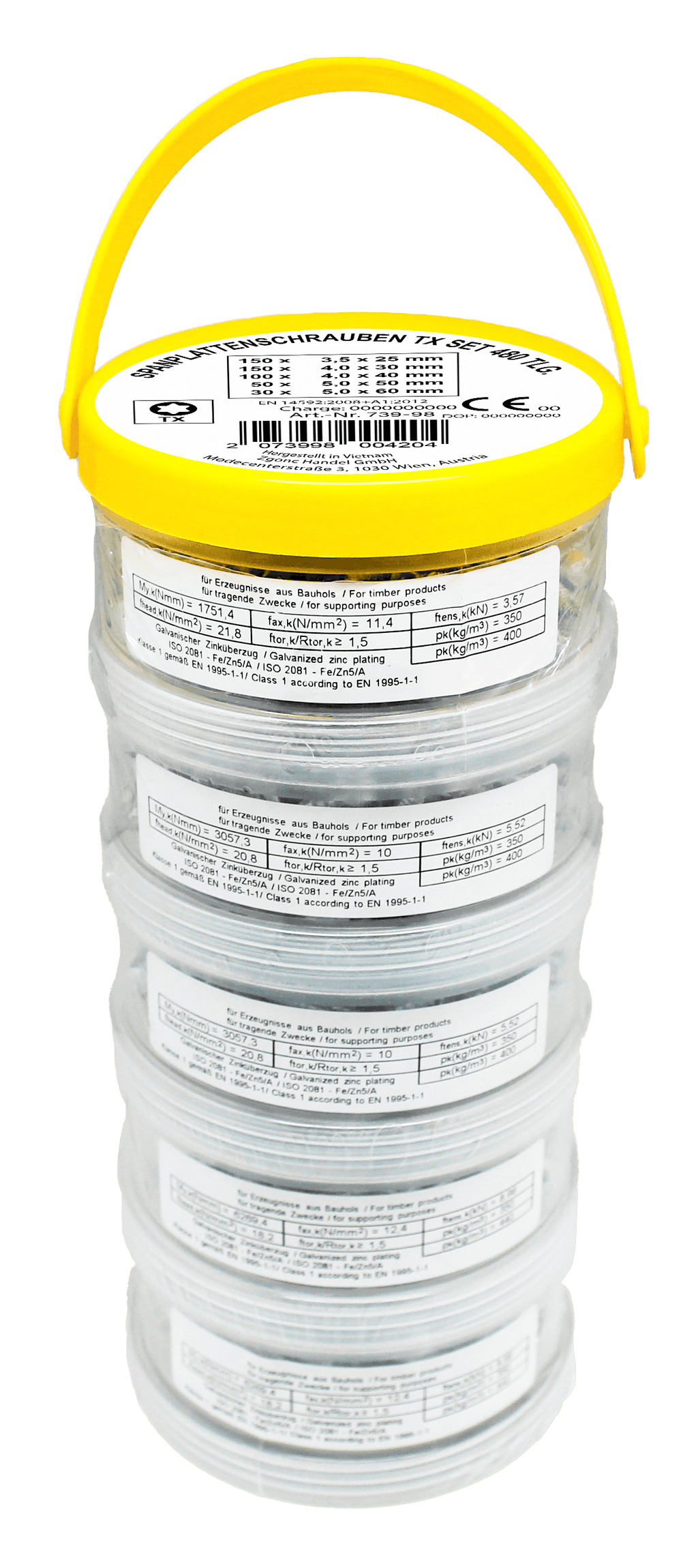 Spanplattenschrauben TX Set 480 Tlg.
