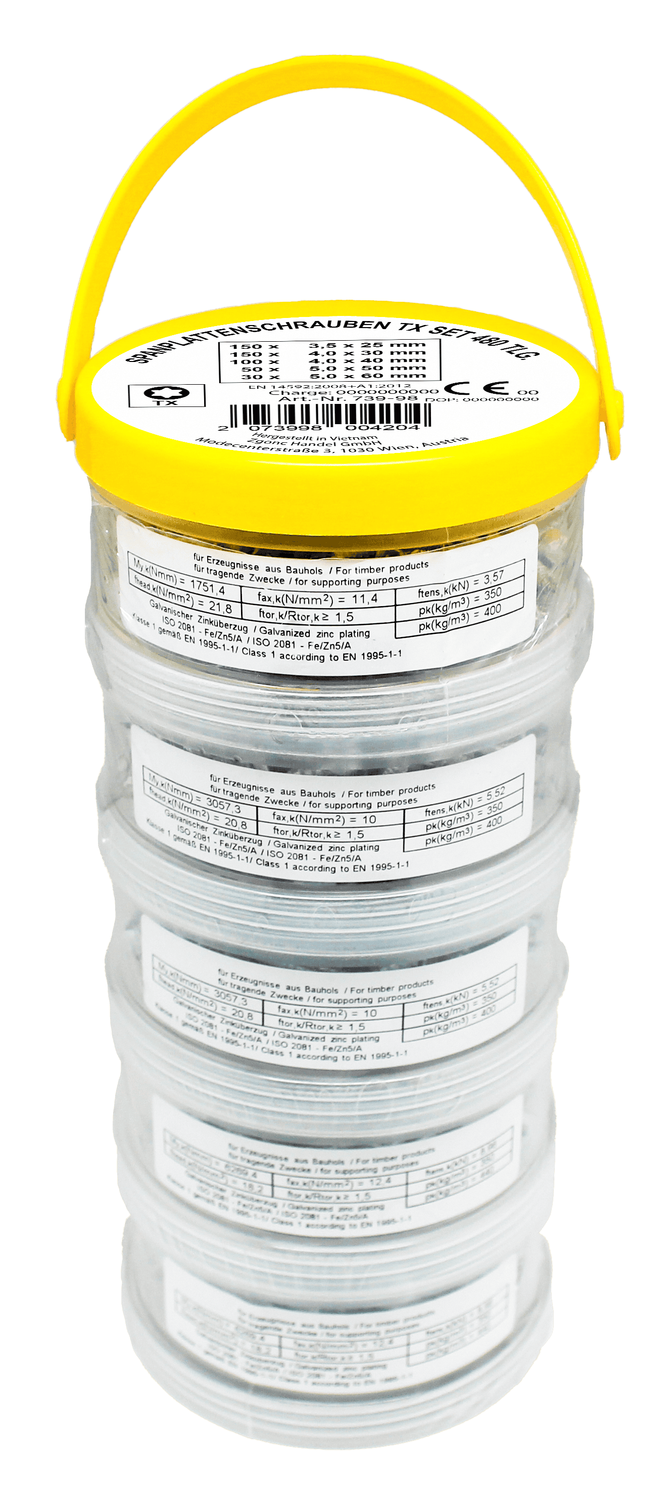 Spanplattenschrauben TX Set 480 Tlg.