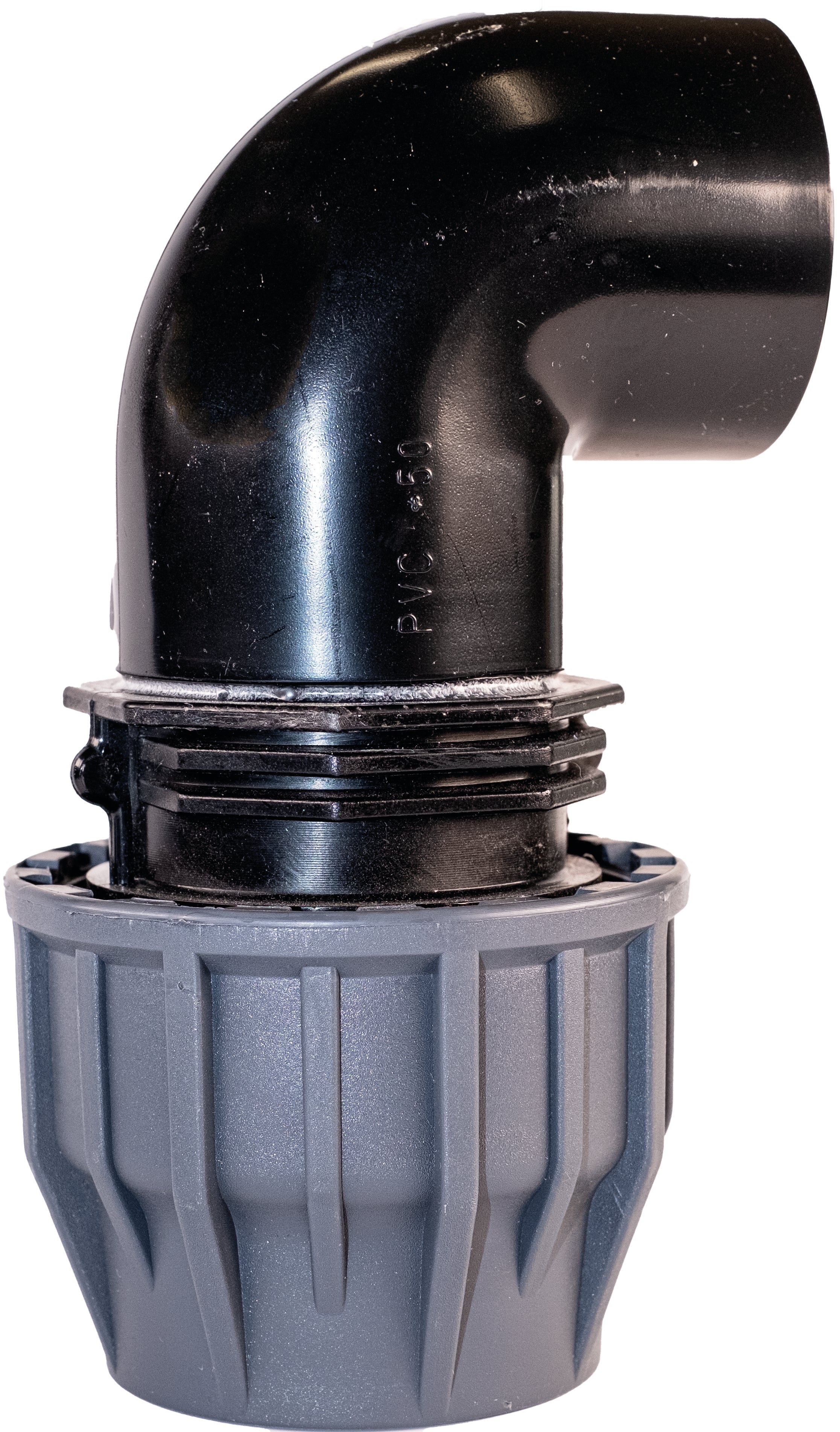 PVC-Klebewinkel (Muffe) DA 50 auf 50 Klemm