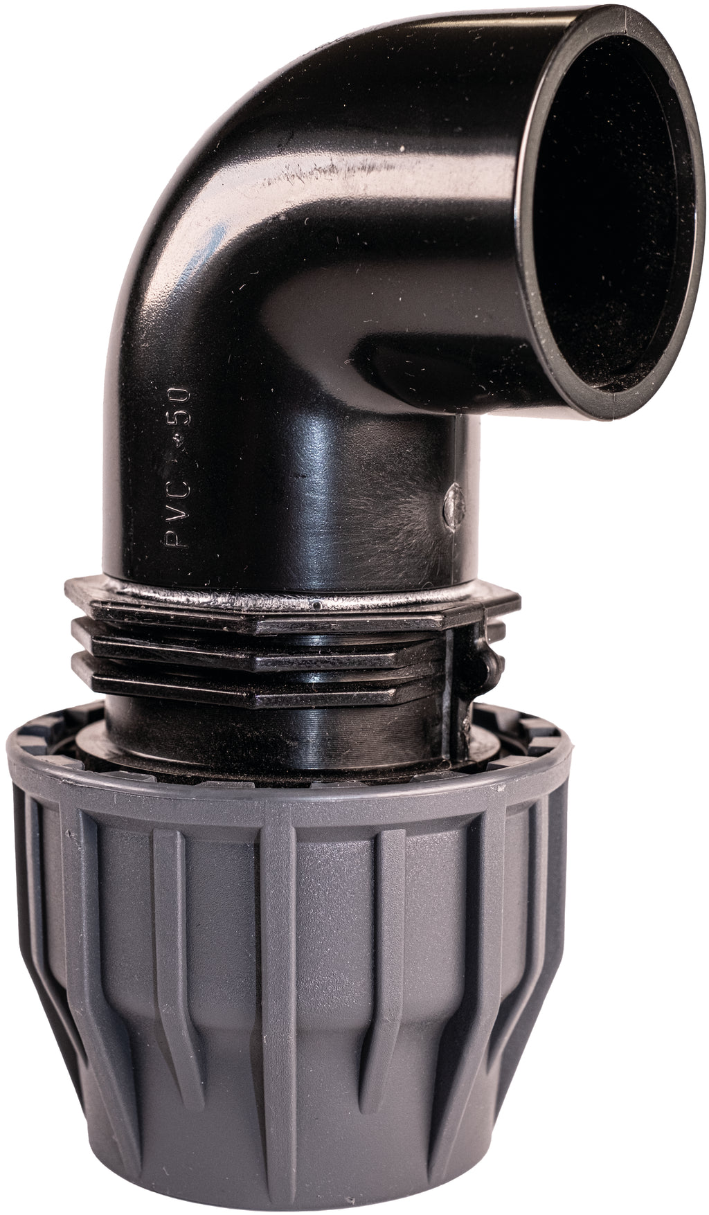 PVC-Klebewinkel (Muffe) DA 50 auf 50 Klemm