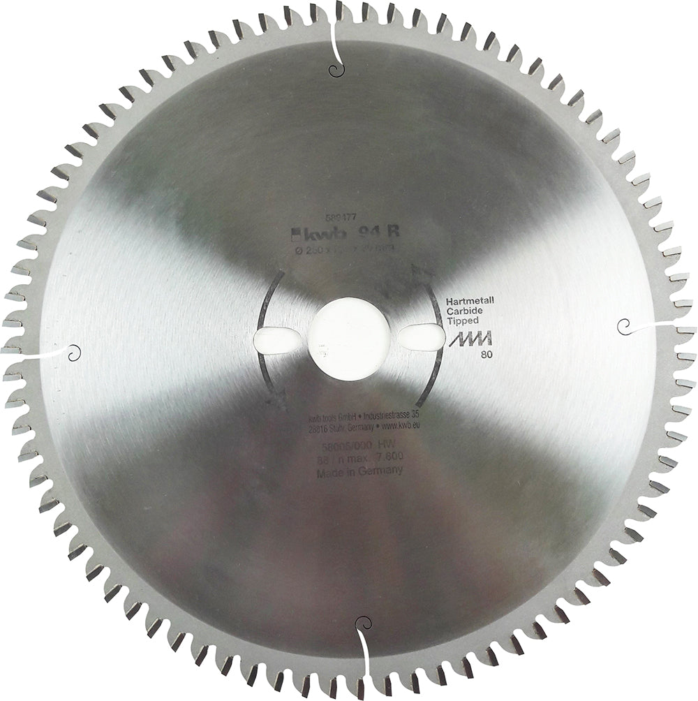 HM-Sägeblatt 250 x 30 mm Ø, 80 Zähne