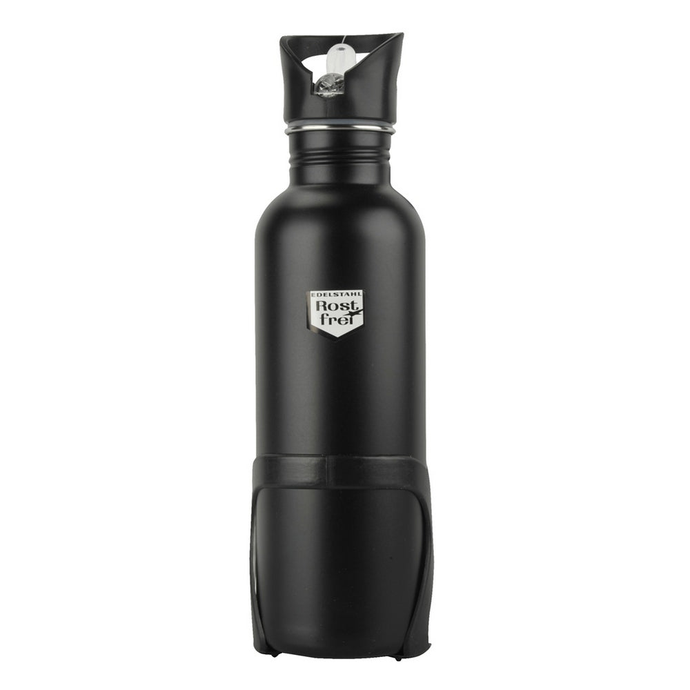 Trinkflasche Edelstahl m Halter sw 750ml