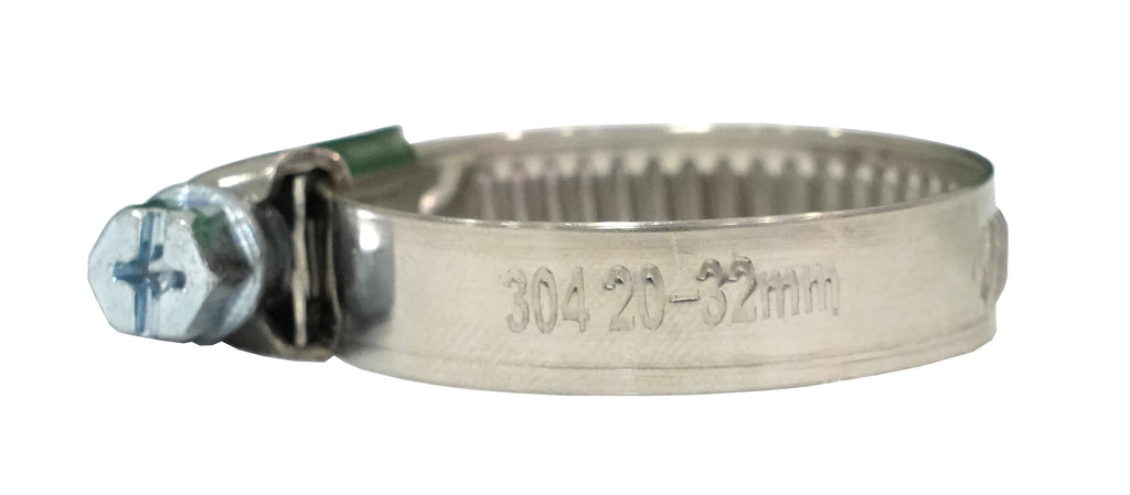 10 Inox-Schlauchklemmen 20 - 32 mm