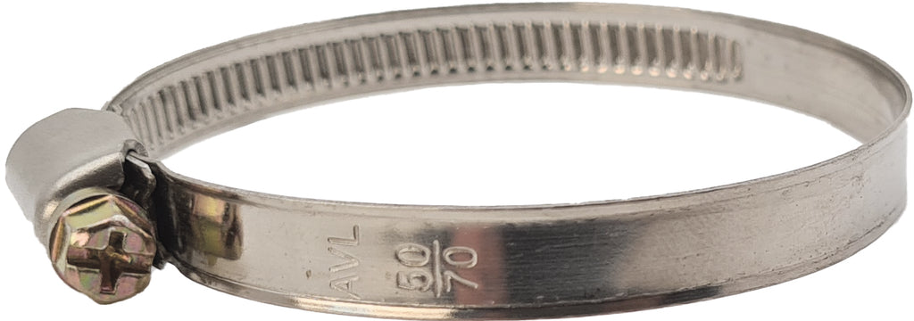 10 Inox-Schlauchklemmen 50 - 70 mm