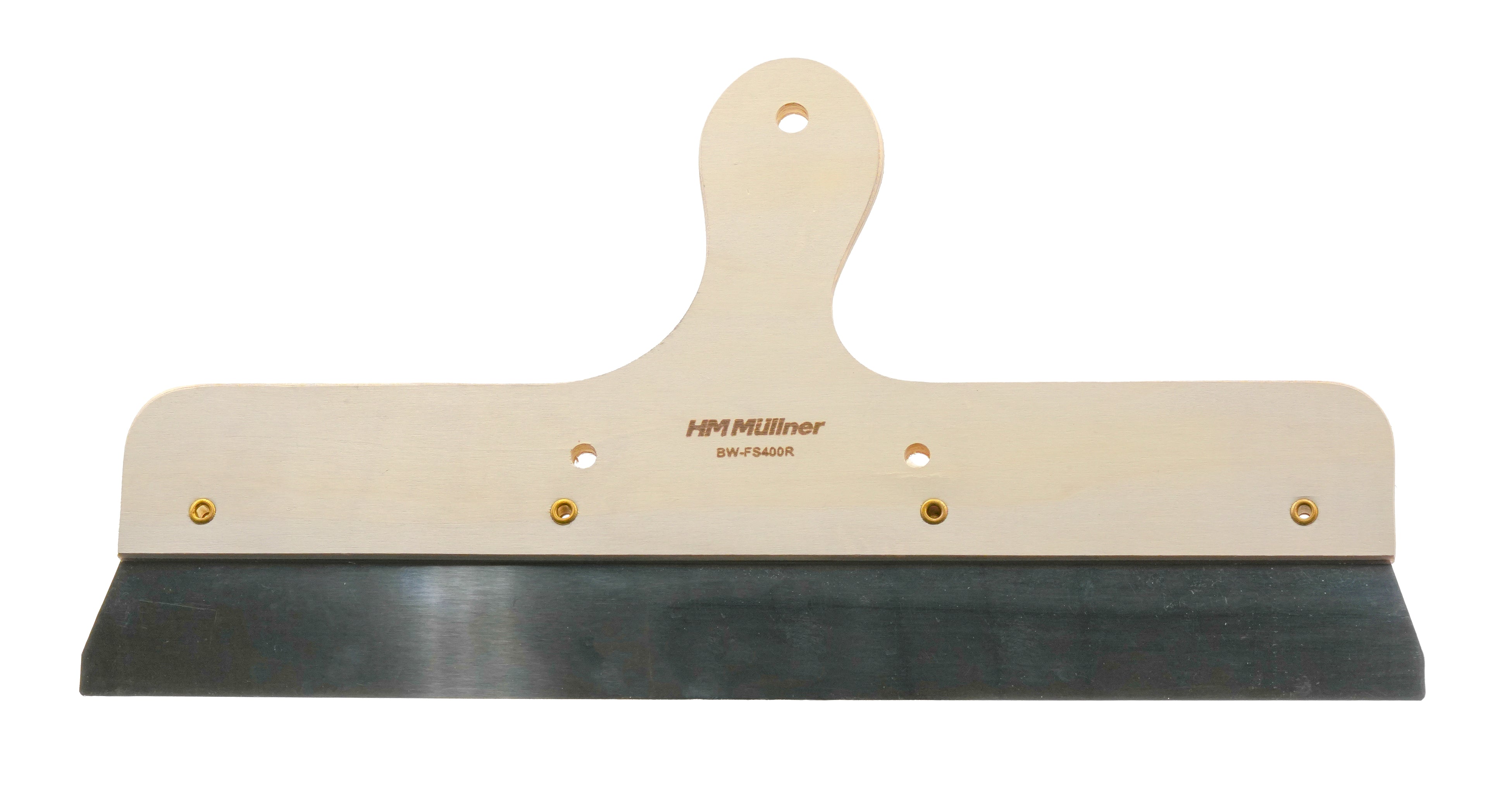 Flächenspachtel 400 mm mit Holzgriff, rostfreie Ausführung