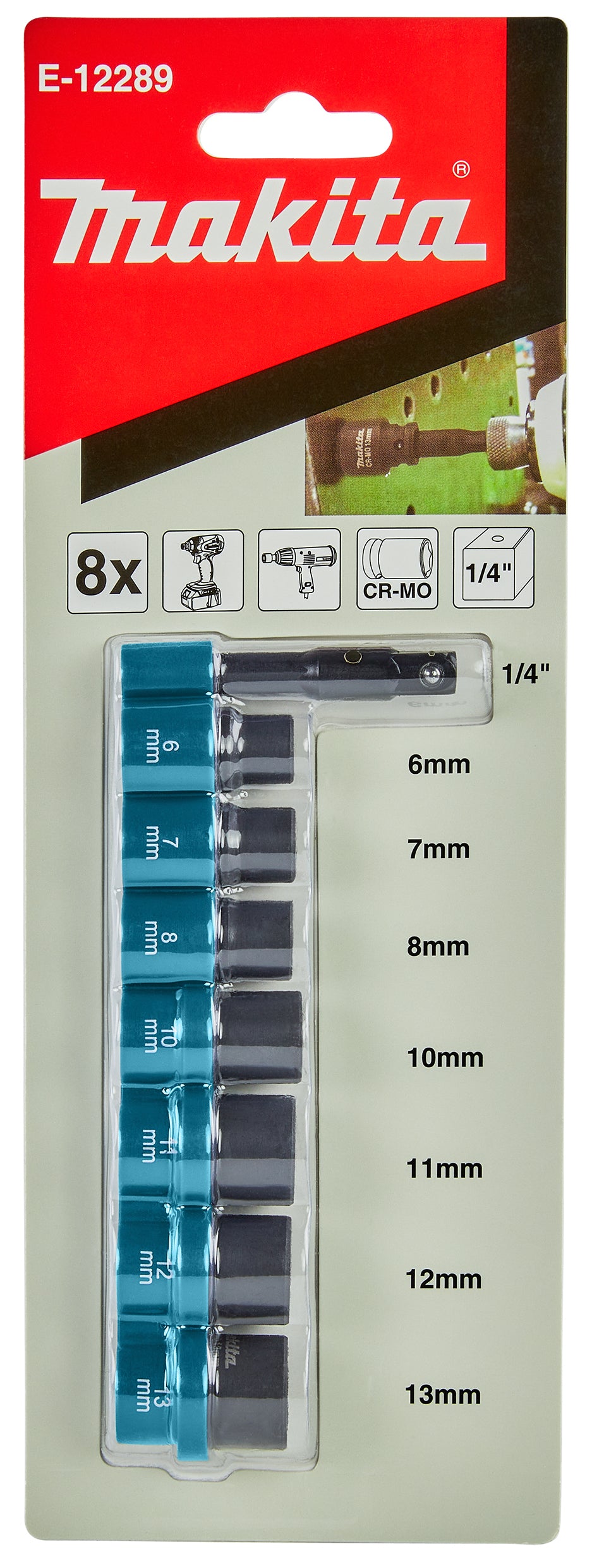 Schlagnüsse 1/4" 8-teilig