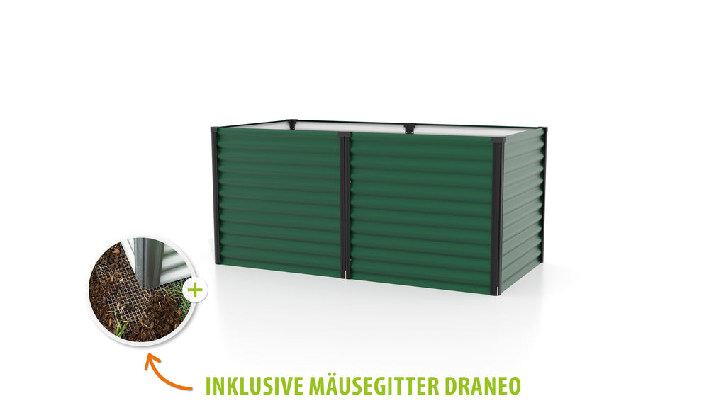 Hochbeet Linus 858, seegras/schwarz - Set