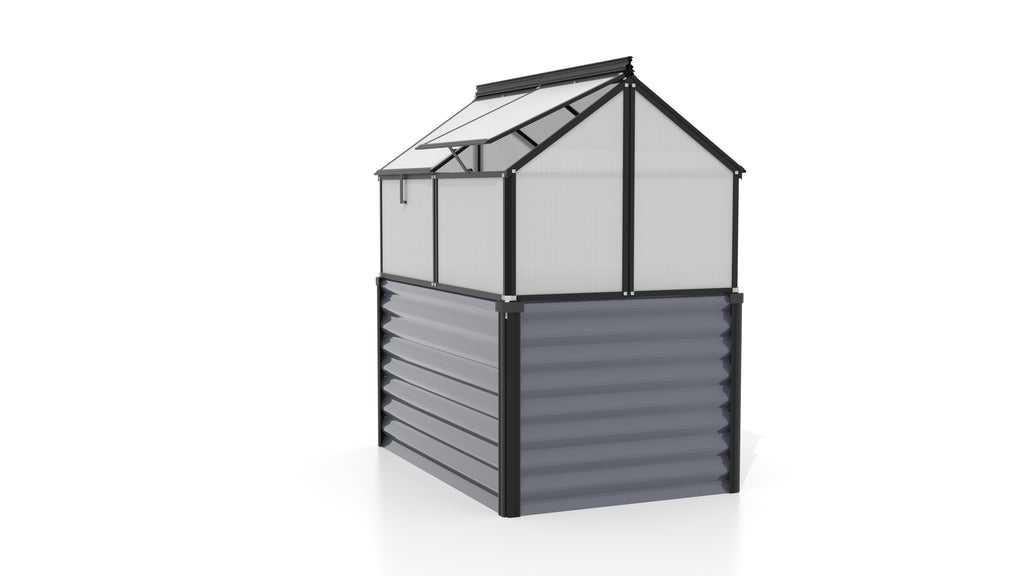 Hochfrühbeet Gaia Jumbo/ HKP 4mm, granit/schwarz - Set