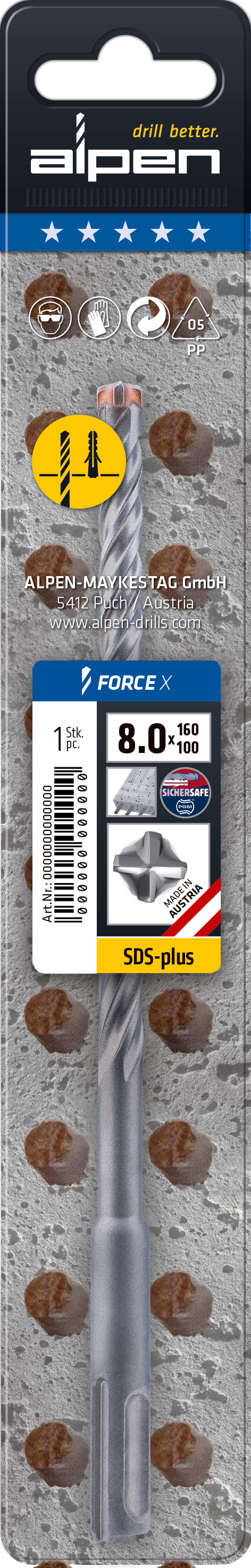 SDS+Bohrer PLT L110/050 8.0 FORCE X