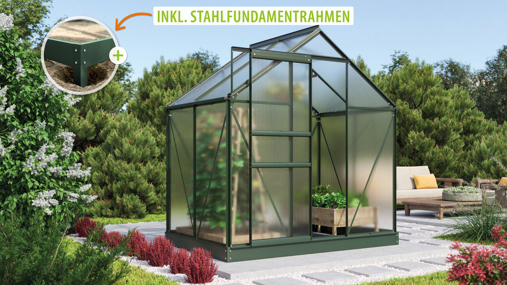 Gewächshaus Comet 2500 HKP4mm, smaragd - Set