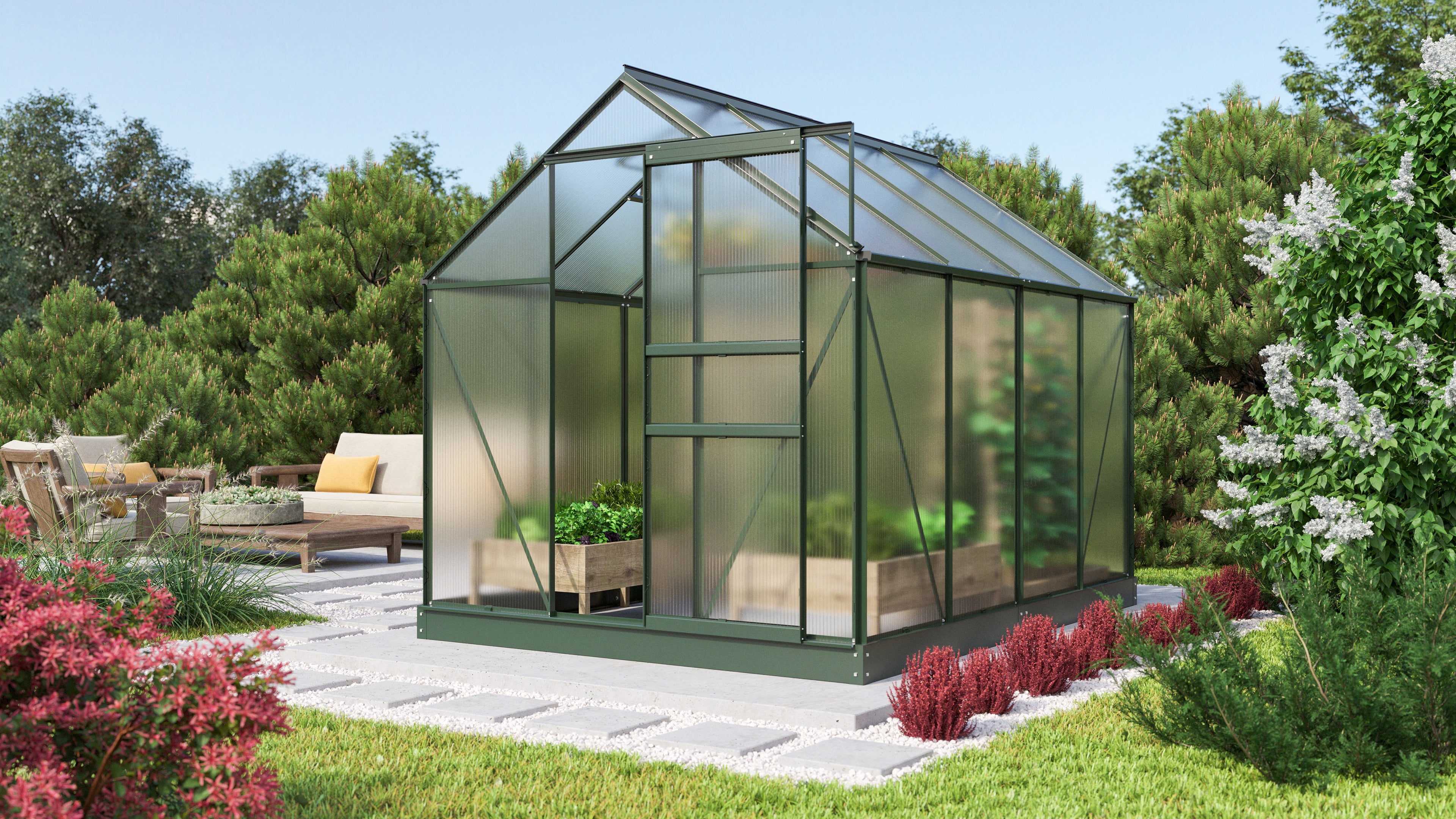 Gewächshaus Comet 5000 HKP4mm, smaragd - Set