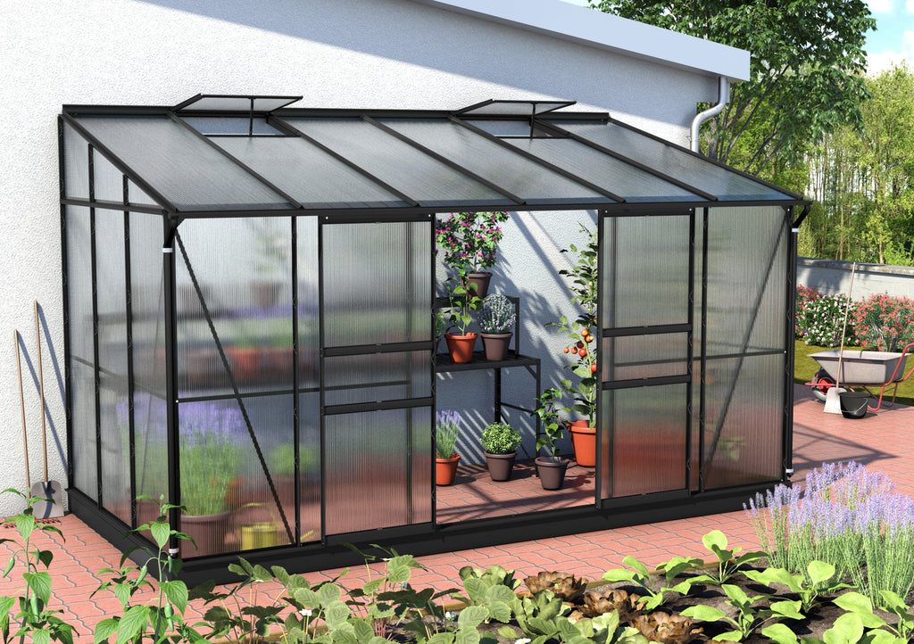 Gewächshaus Ida 7800 HKP 6mm, schwarz - Set
