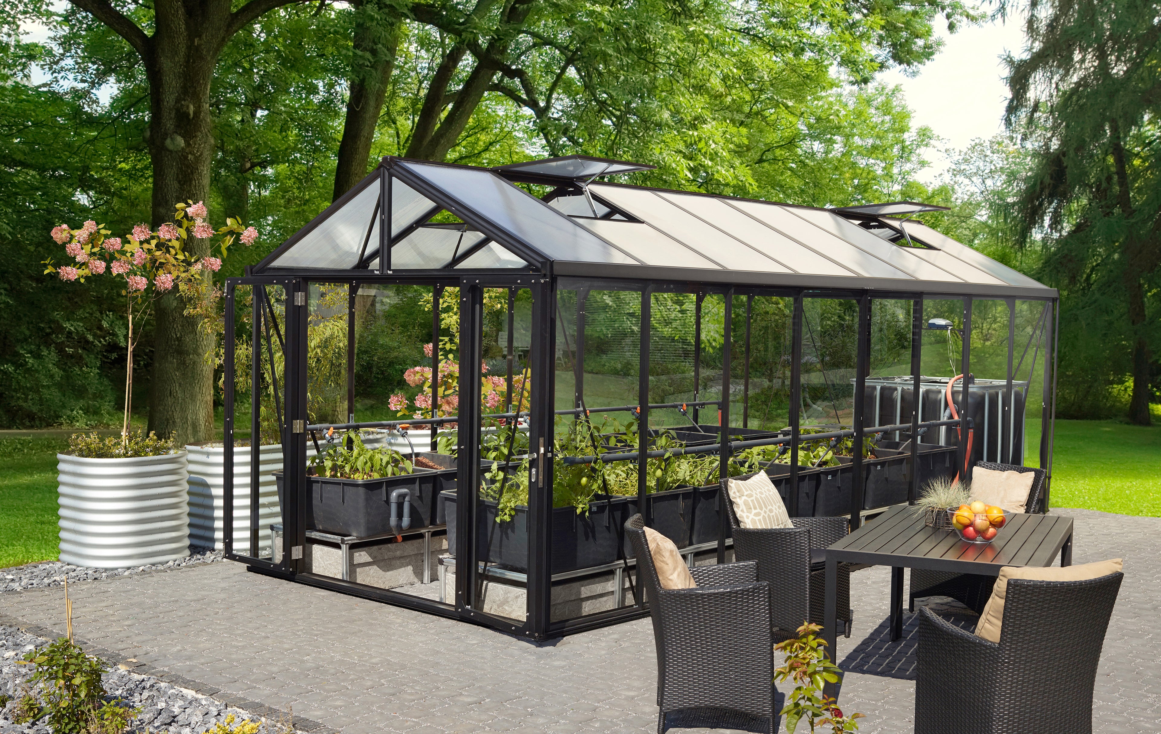 Gewächshaus Zeus Comfort 15700 ESG/HKP, schwarz