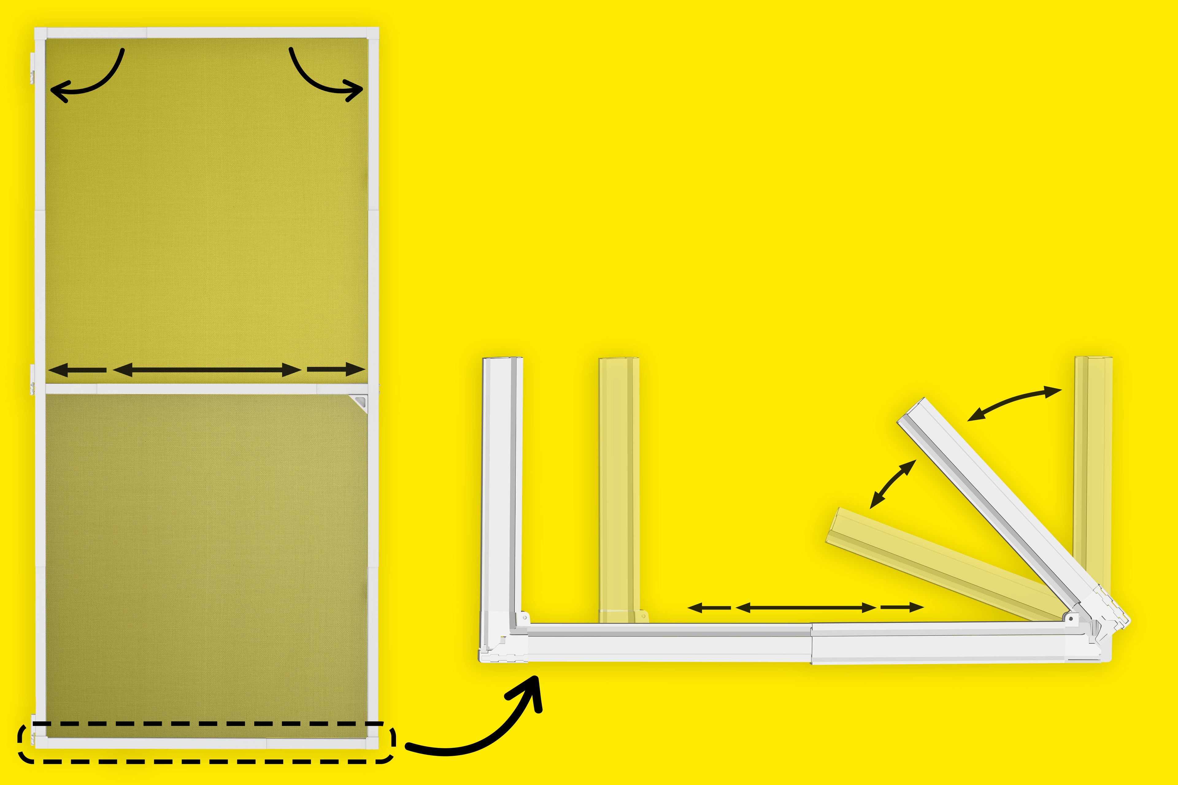 Insekten-Klapptür 100 x 210 cm Weiß