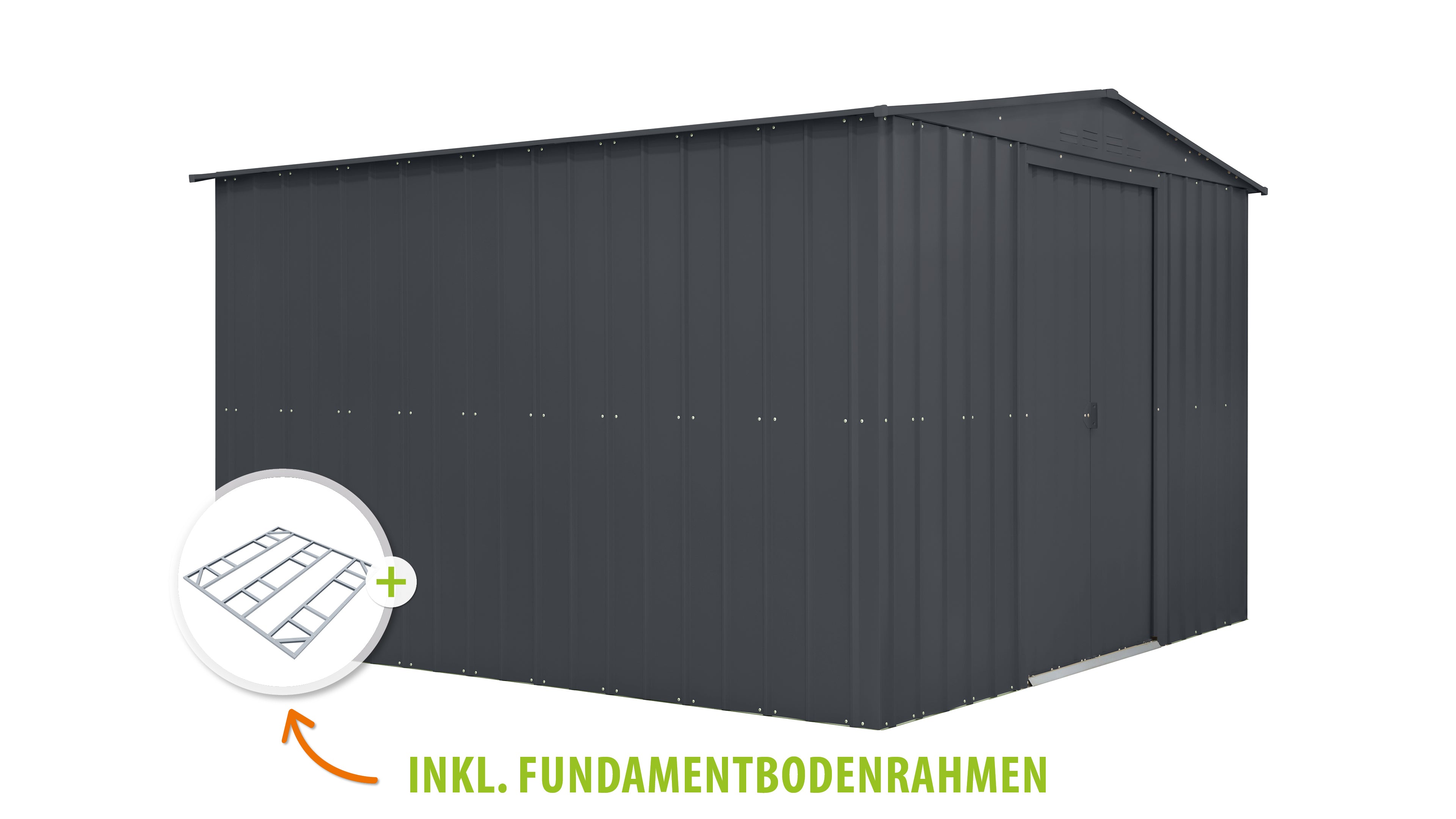 Metallgerätehaus Gartenmanager Dream 1010, anthrazit - Set