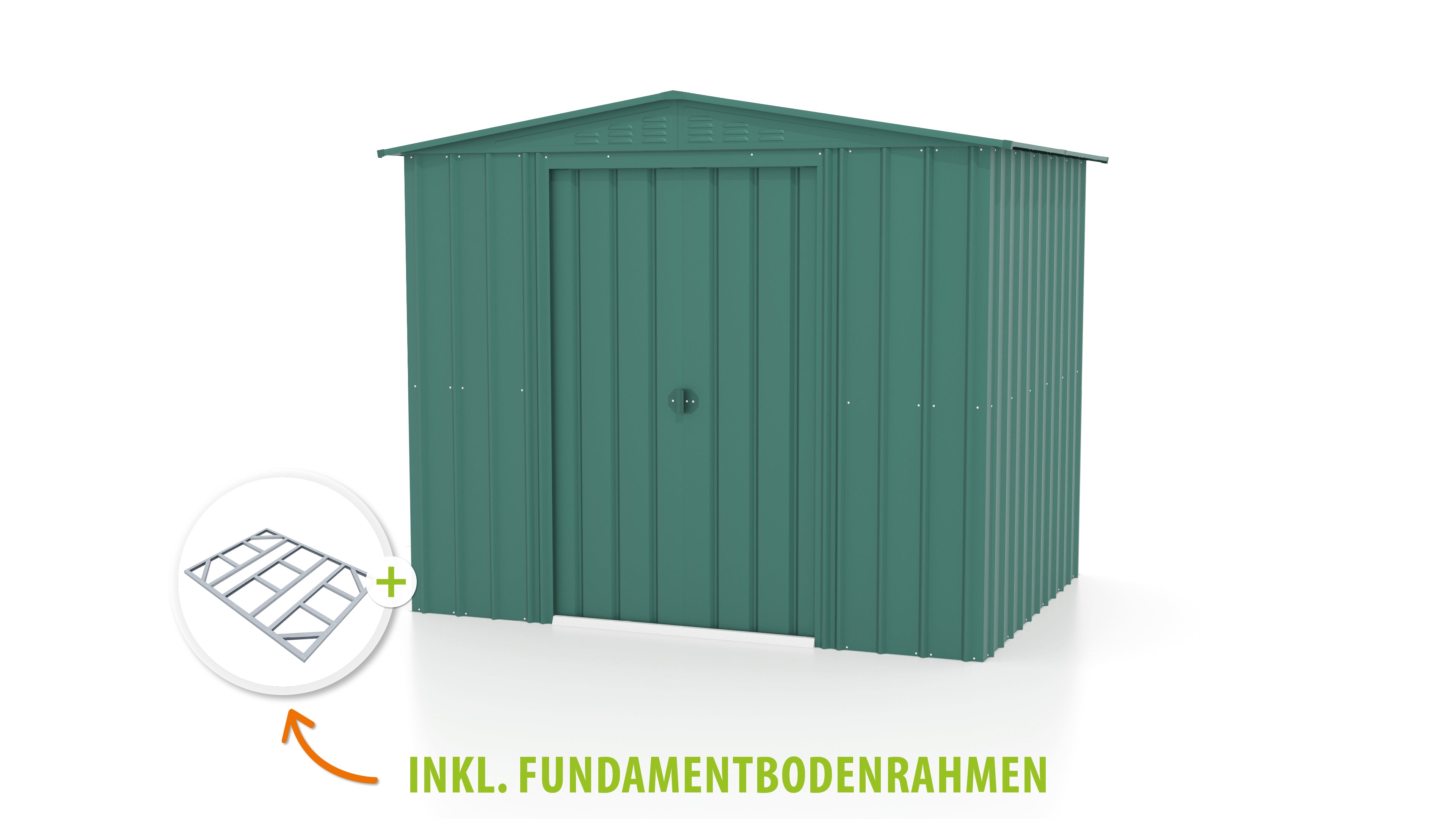 Metallgerätehaus Gartenmanager Dream 86, jade - Set