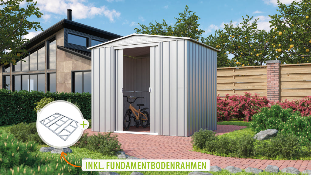 Metallgerätehaus Gartenmanager Dream 86, silber metallic - Set