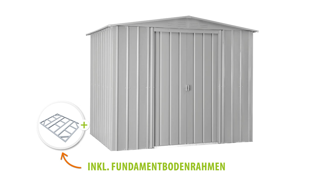 Metallgerätehaus Gartenmanager Dream 86, silber metallic - Set