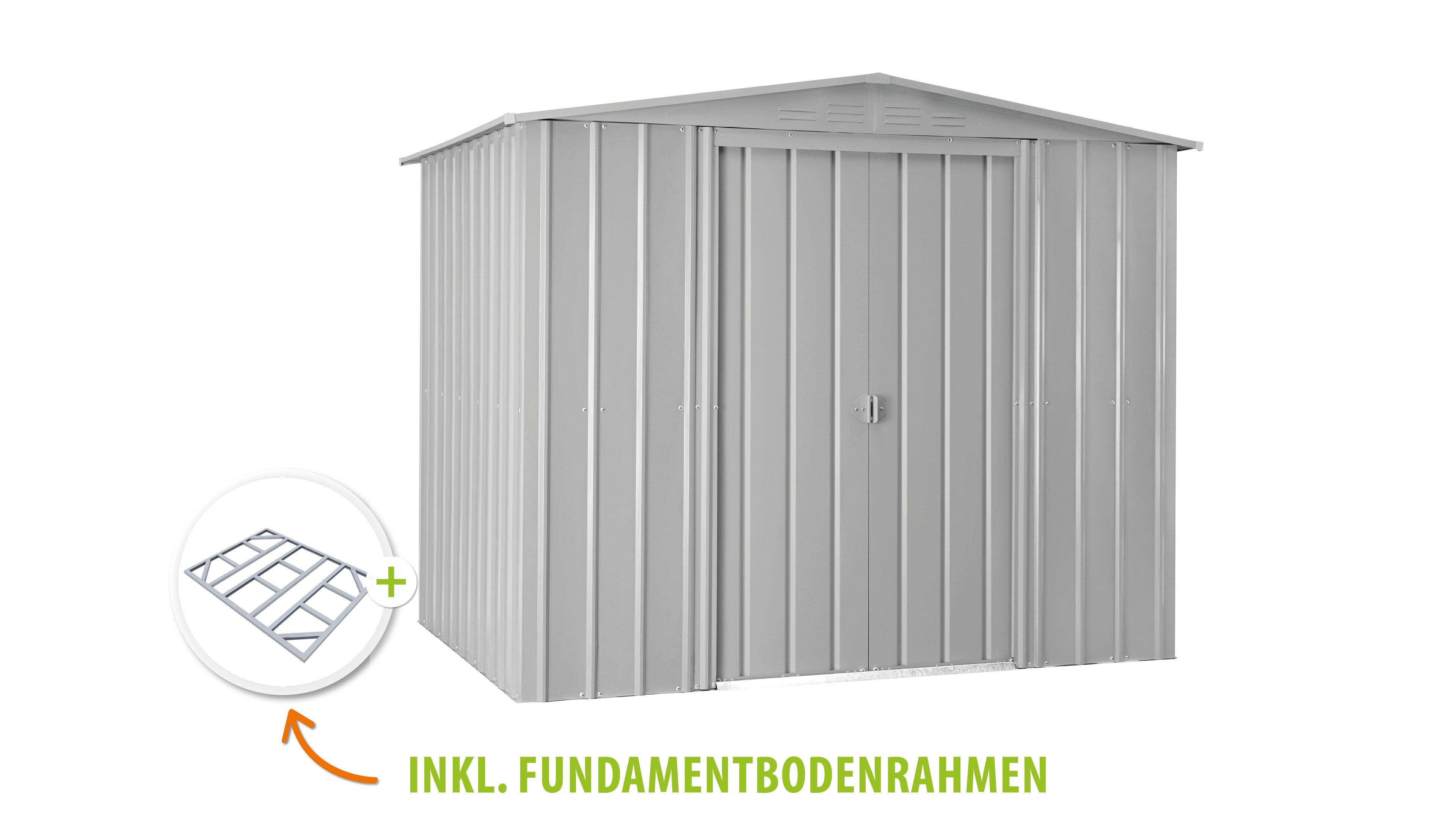 Metallgerätehaus Gartenmanager Dream 86, silber metallic - Set