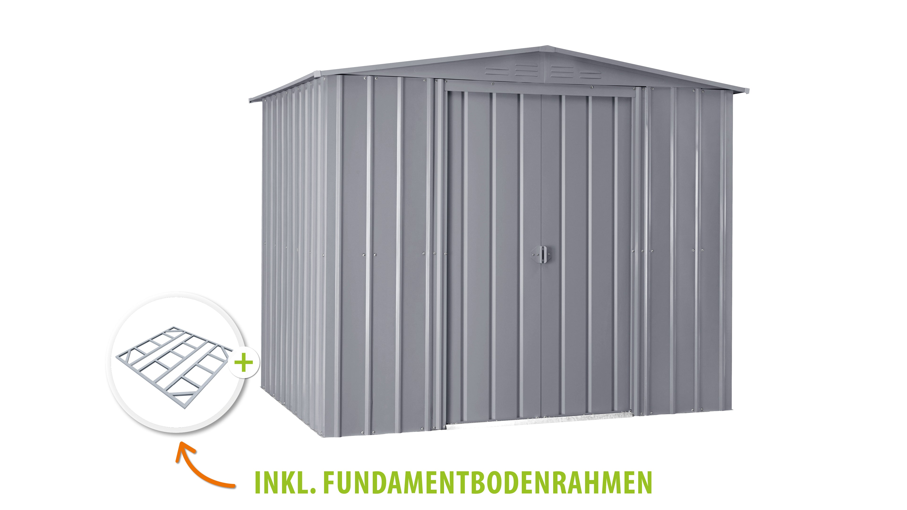 Metallgerätehaus Gartenmanager Dream 88, silber metallic - Set