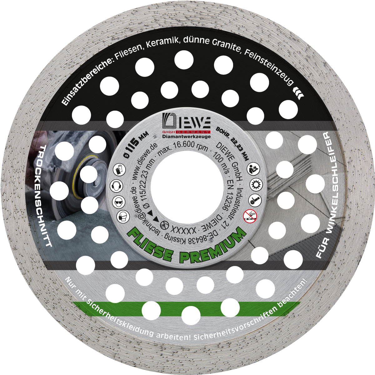 Diamant-Trennscheibe Selection Fliese 115 mm Ø