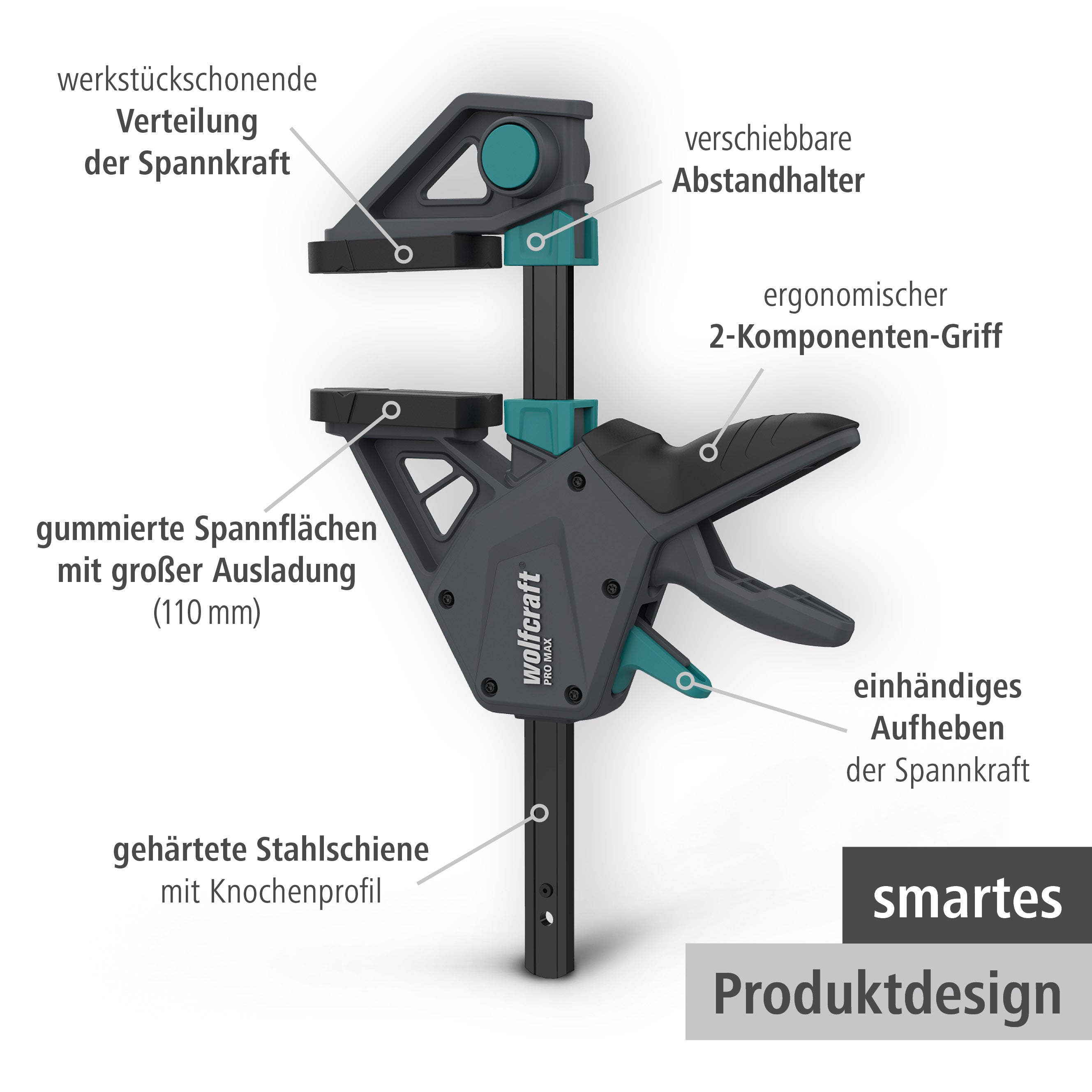 1 Einhandzwinge - PRO MAX - 700 mm