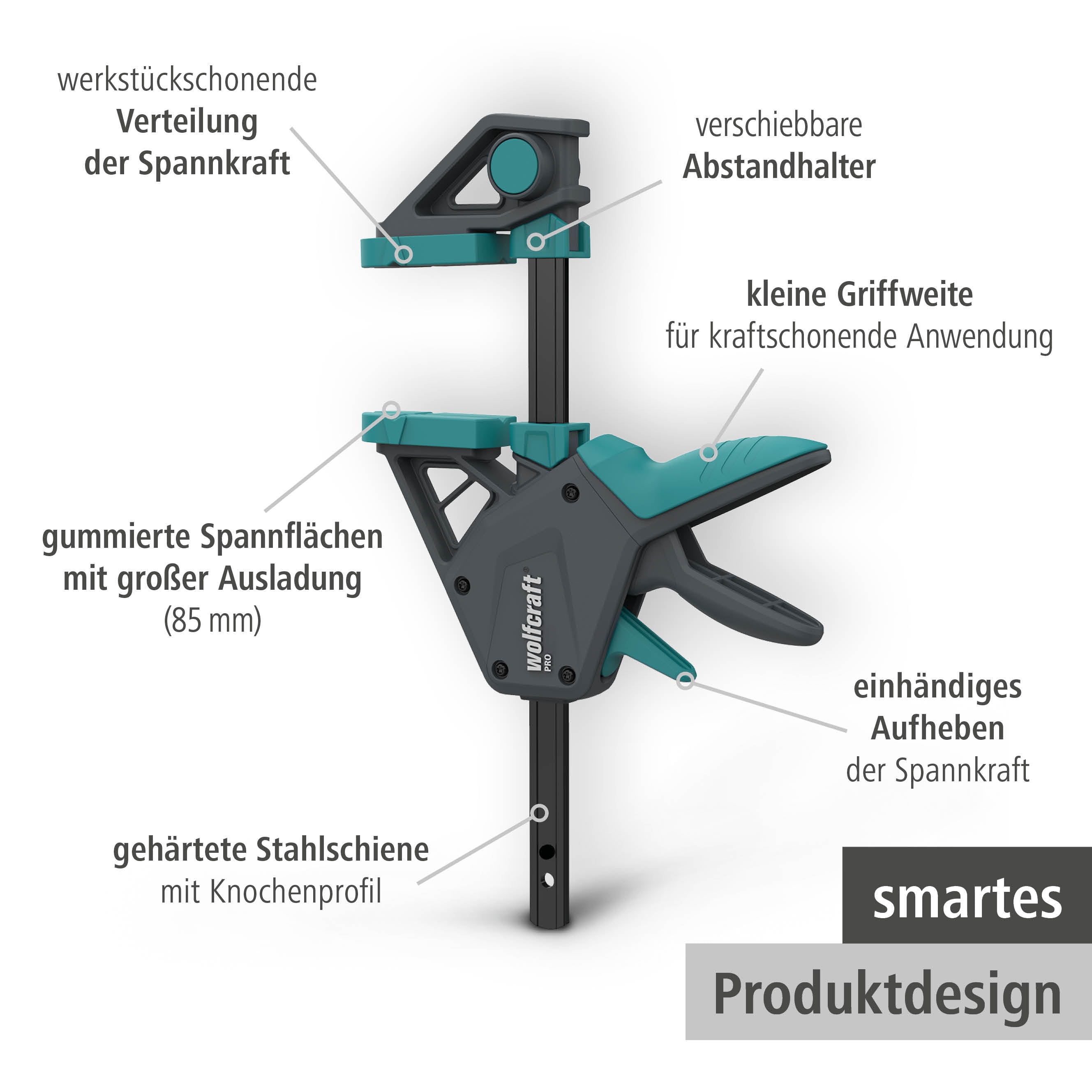 1 Einhandzwinge - PRO ERGO - 300 mm