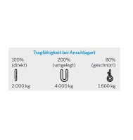 Rundschlinge 2t, 2m-4m, gruen, EN 1492-2, GS-Tuev