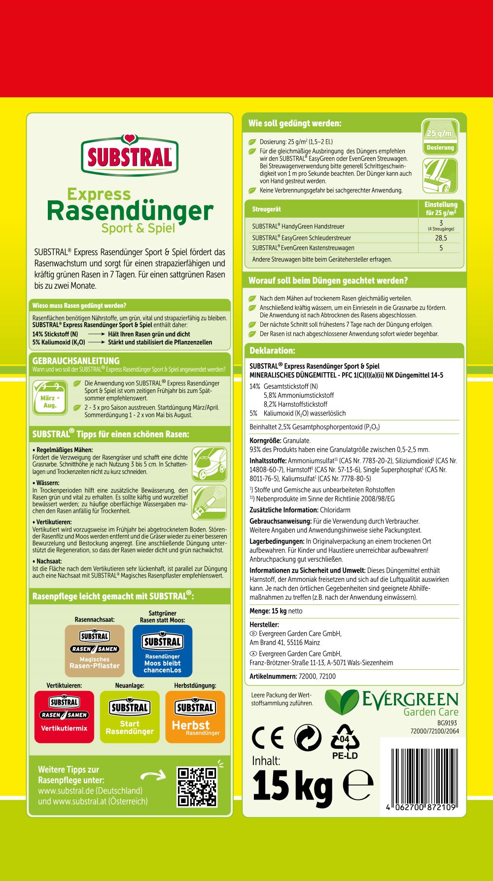 Rasendünger Sport & Spiel 15kg