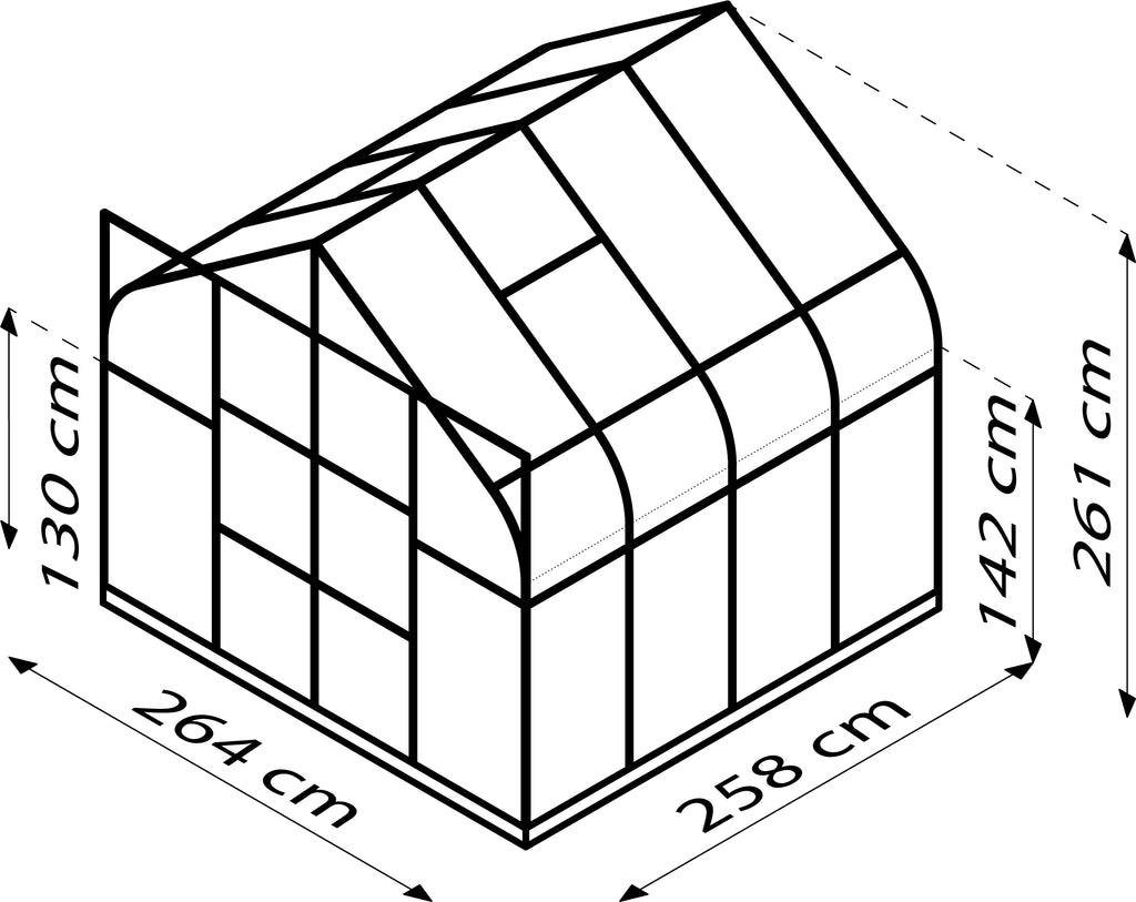 Gewächshaus Diana 6700 ESG3mm, smaragd - Set