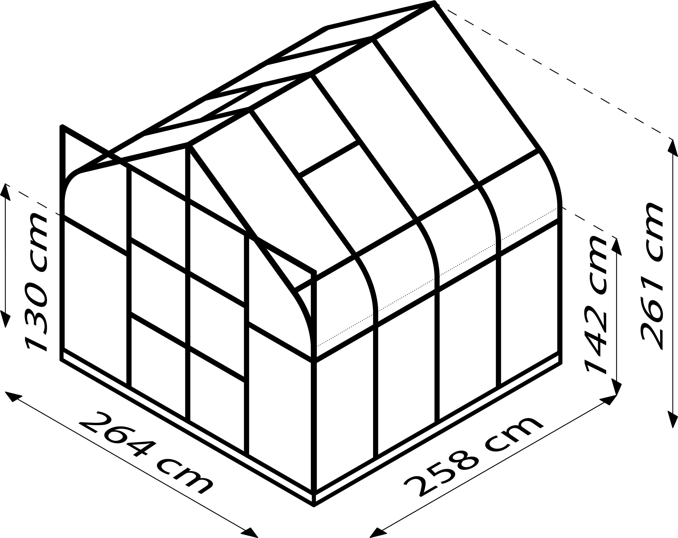 Gewächshaus Diana 6700 ESG3mm, smaragd - Set