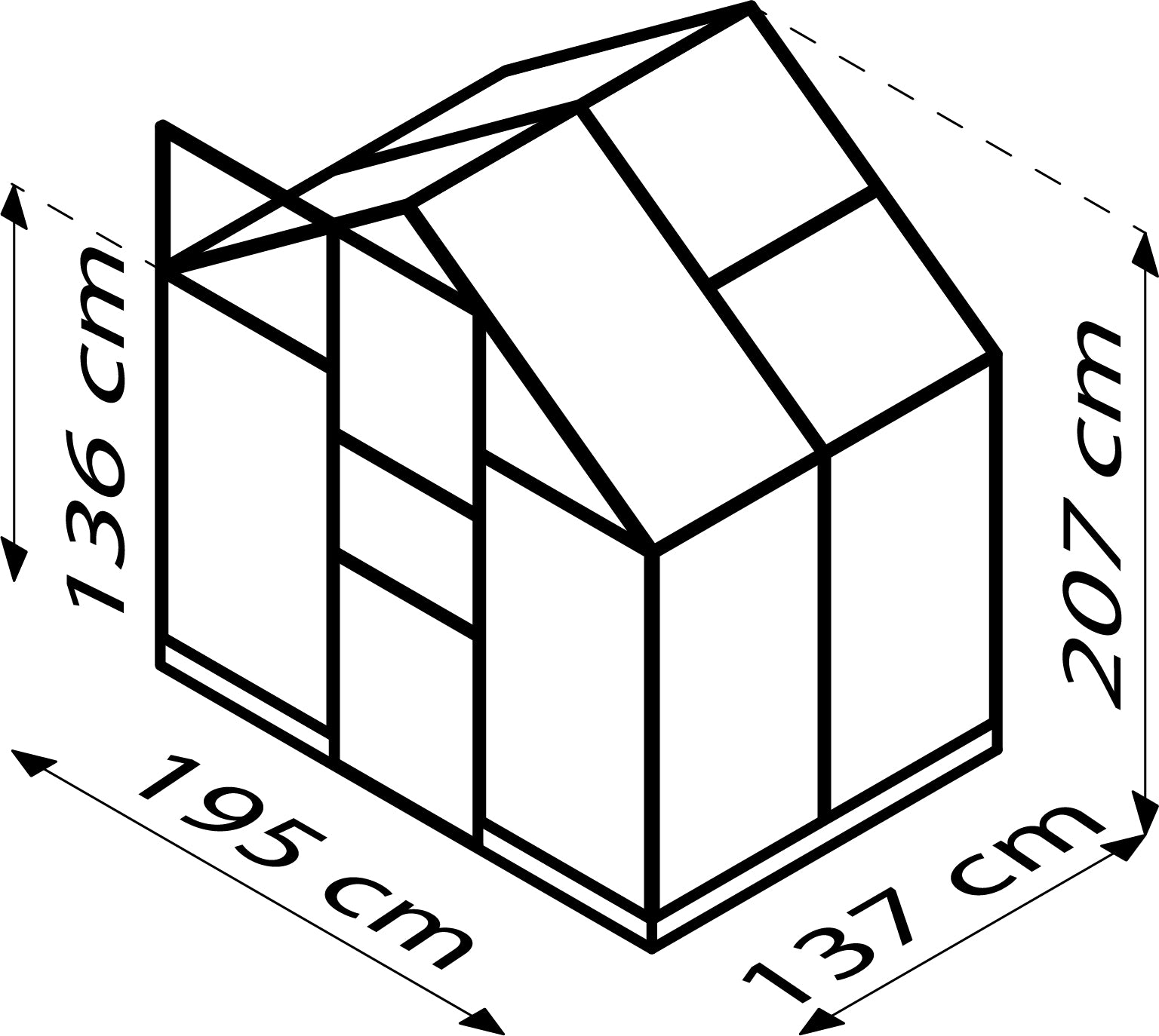 Gewächshaus Kapitol 2500 ESG/HKP, schwarz