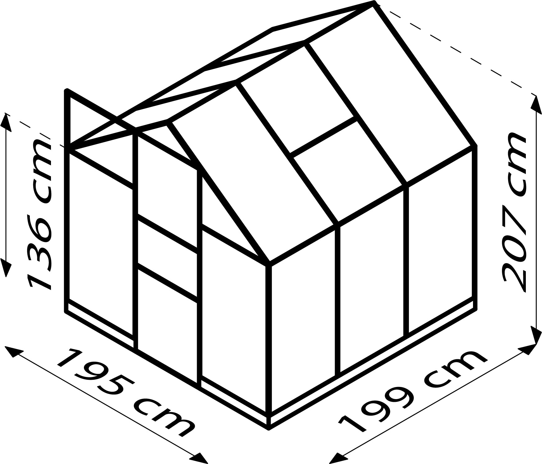 Gewächshaus Kapitol 3800 ESG/HKP, schwarz