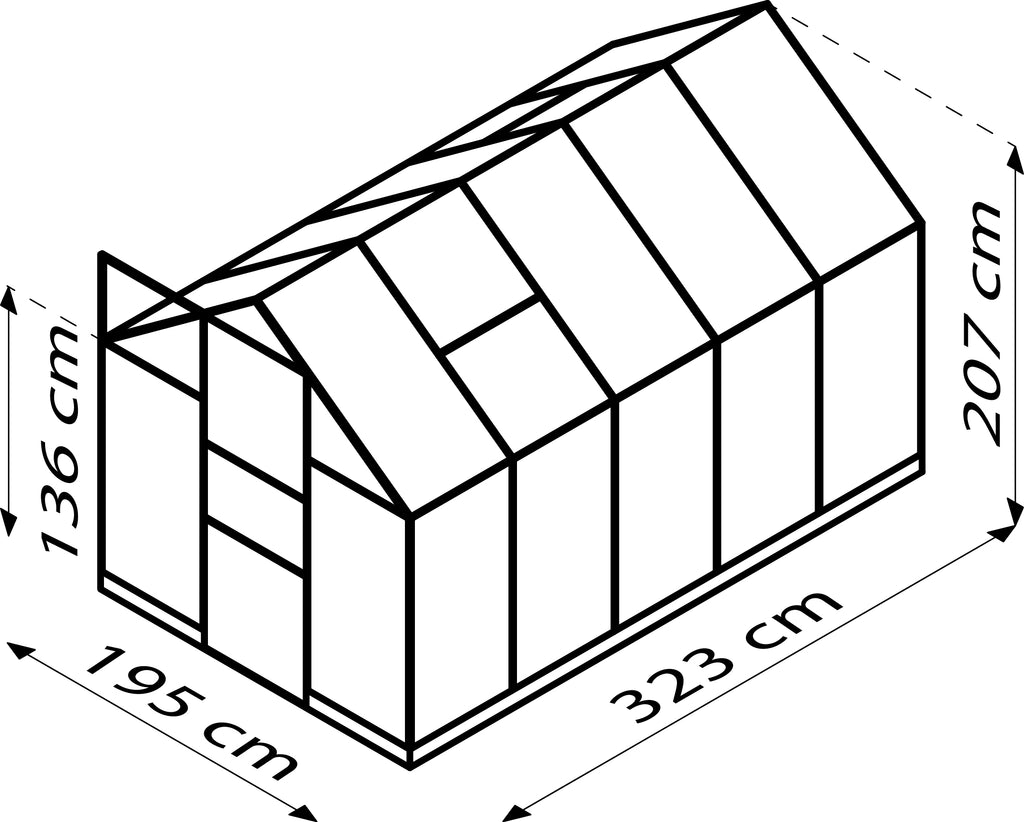 Gewächshaus Kapitol 6200 ESG/HKP, schwarz