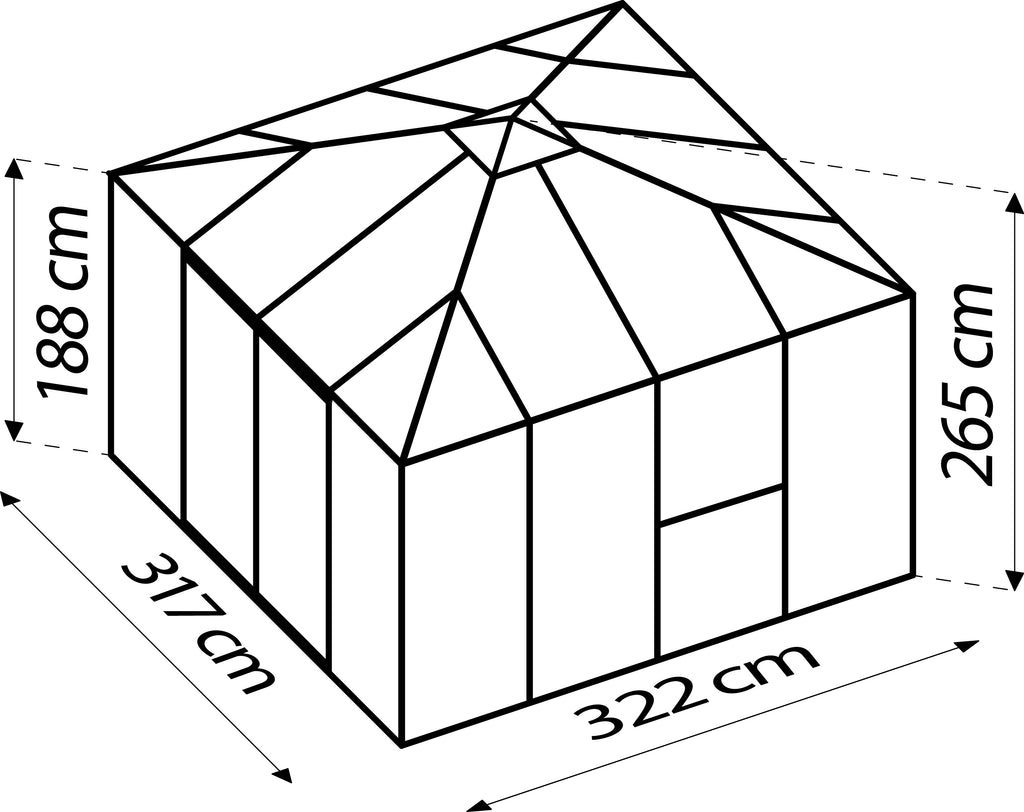 Gewächshaus Fortuna ESG/HKP, schwarz