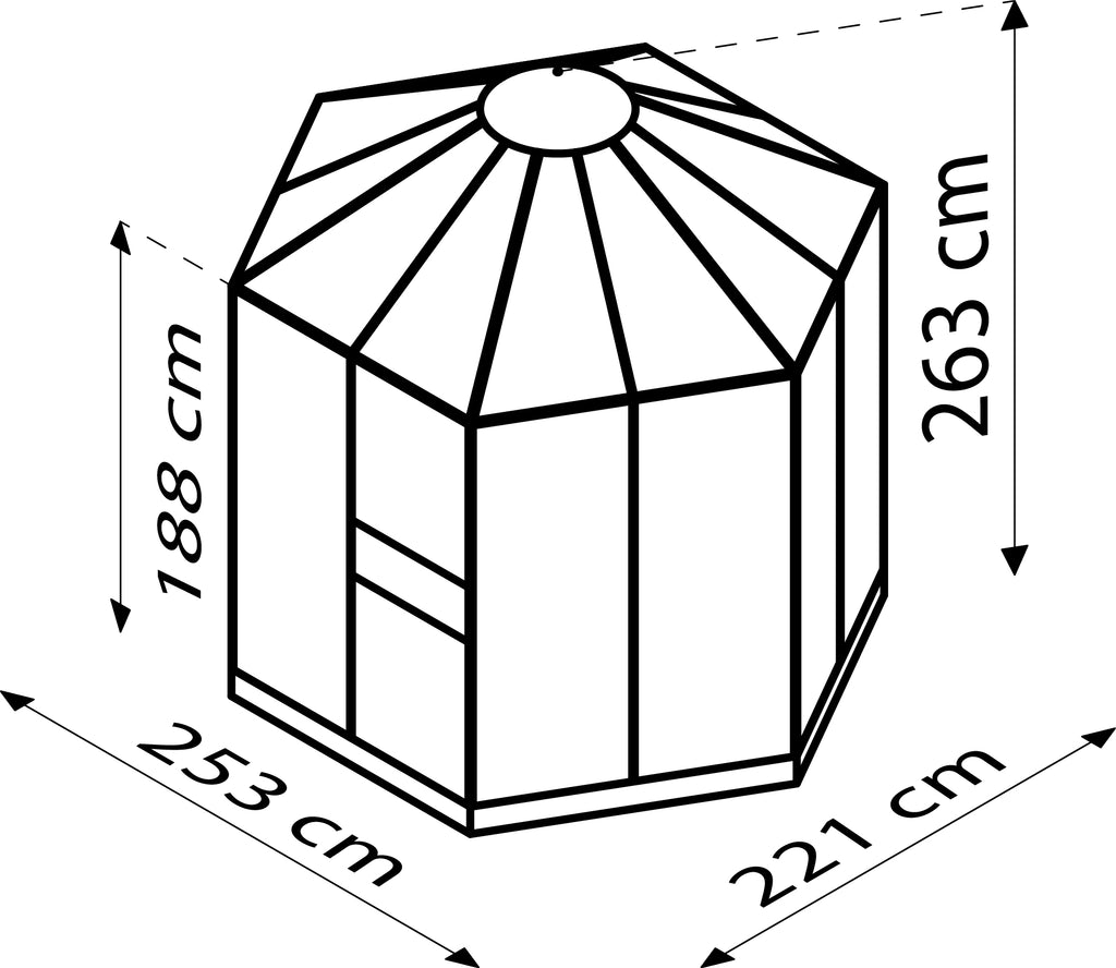 Gewächshaus Hera 4500 ESG/HKP, inkl Fundament 6cm