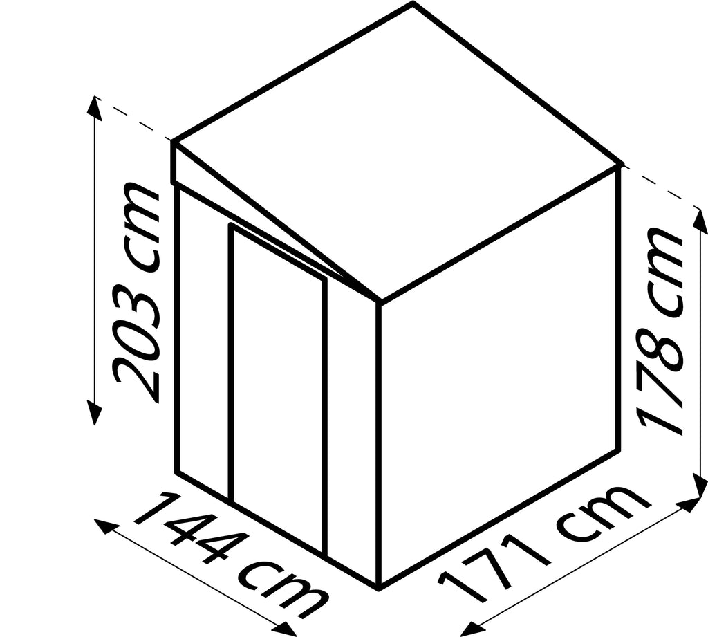 Gerätehaus Wand-Zierde LeanTo 56, silber metallic