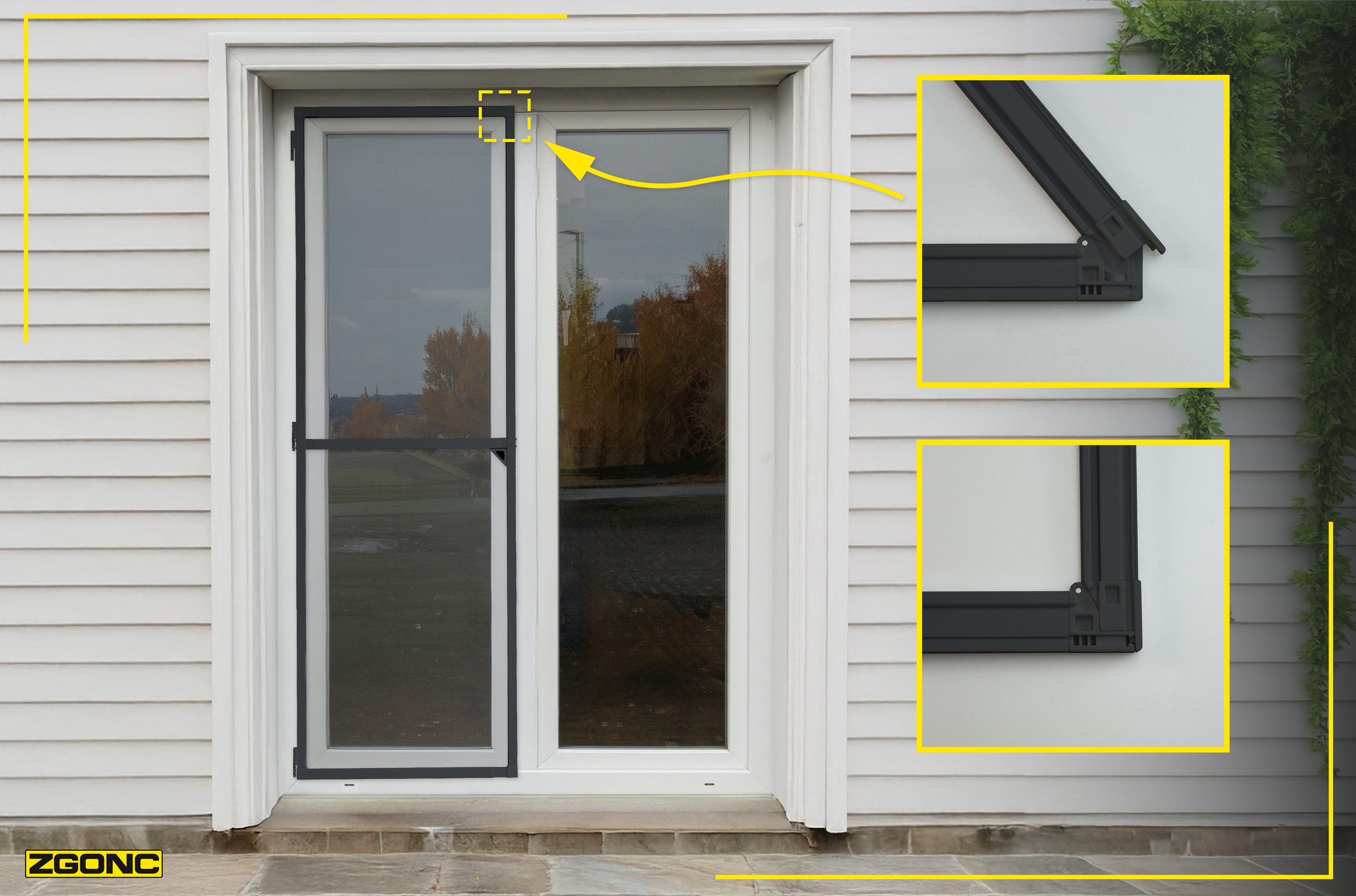 Insekten-Klapptür 100 x 210 cm Grau