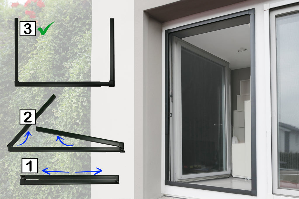 Insekten-Klappfenster 120 x 140 mm anthrazit