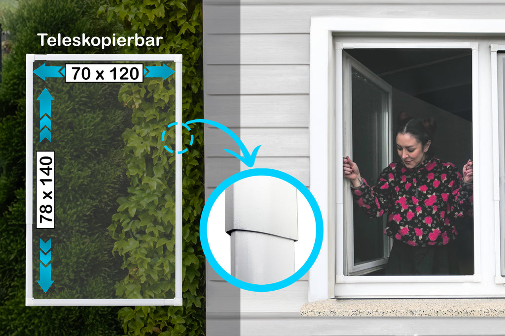 Insekten-Klappfenster 120 x 140 cm Weiß